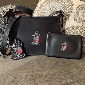 Coach Mickey Mouse bundle. Purse -wallet and hang tag